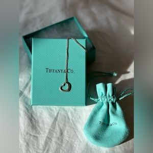 Tiffany Elsa Peretti Open Heart Pendant in Sterling Silver